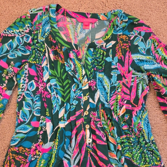 Lilly Pulitzer Seana Chillylilly Dress UPF 50 In Sunshine Jungle NWOT - Picture 2 of 5